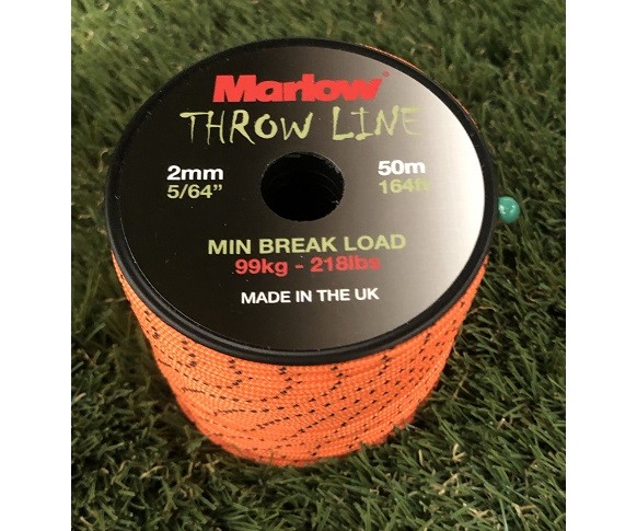 Marlow Throw Line Orange 2mm x 50m(164ft) Throw Line