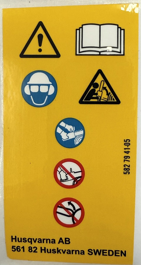 Husqvarna Chainsaw Safety Warning Label Decal 582794105